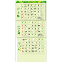 TD975 グリーン3ヶ月ecoS—上から順タイプ—【7月中旬以降出荷】 名入れカレンダー