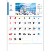 NK105 欧州旅行（ヨーロッパ・メモカレンダー）【通常30営業日後納品】 名入れカレンダー