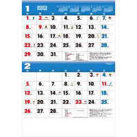 TD617 カラー2ヶ月メモ・ジャンボ（15ヶ月）【通常30営業日後納品】 名入れカレンダー