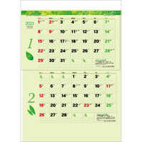TD944 グリーン2ヶ月eco（15ヶ月）【通常30営業日後納品】 名入れカレンダー